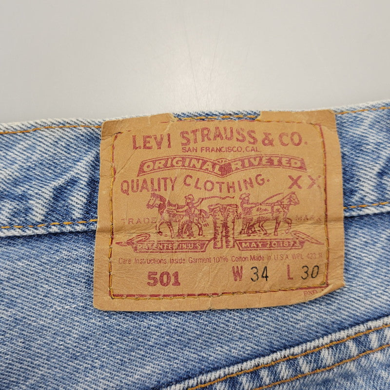 【中古品】【メンズ】 Levi's リーバイス 501 DENIM PANTS 00501-0191 デニムパンツ 刻印501 USA製 ジーンズ 157-260718-as-33-izu サイズ：34×30 カラー：インディゴ 万代Net店