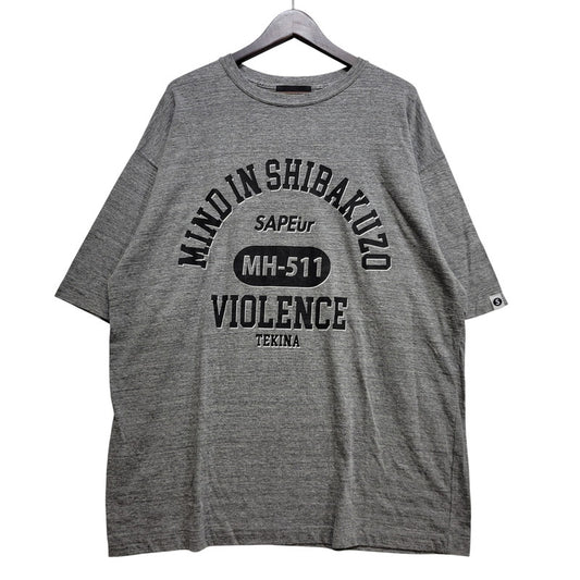 【中古品】【メンズ】 SAPEUR サプール × 浜田雅功 MIND IN SHIBAKUZO SS TEE ショートスリーブ Tシャツ トップス 147-260706-kh-16-izu サイズ：XL カラー：グレー 万代Net店