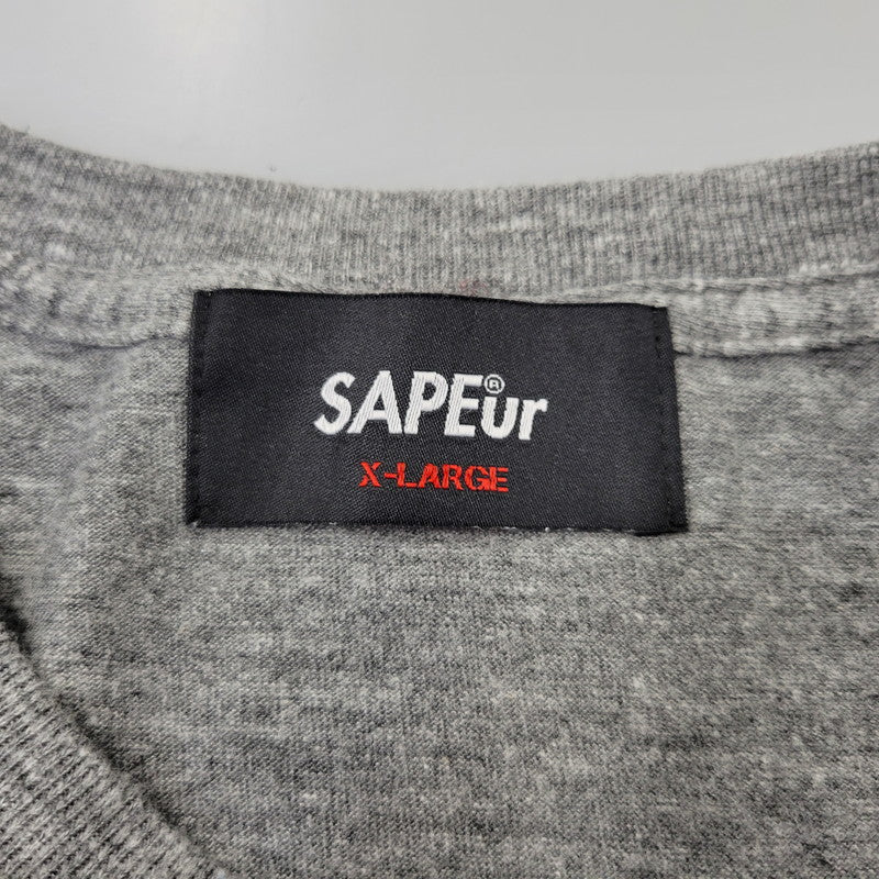 【中古品】【メンズ】 SAPEUR サプール × 浜田雅功 MIND IN SHIBAKUZO SS TEE ショートスリーブ Tシャツ トップス 147-260706-kh-16-izu サイズ：XL カラー：グレー 万代Net店
