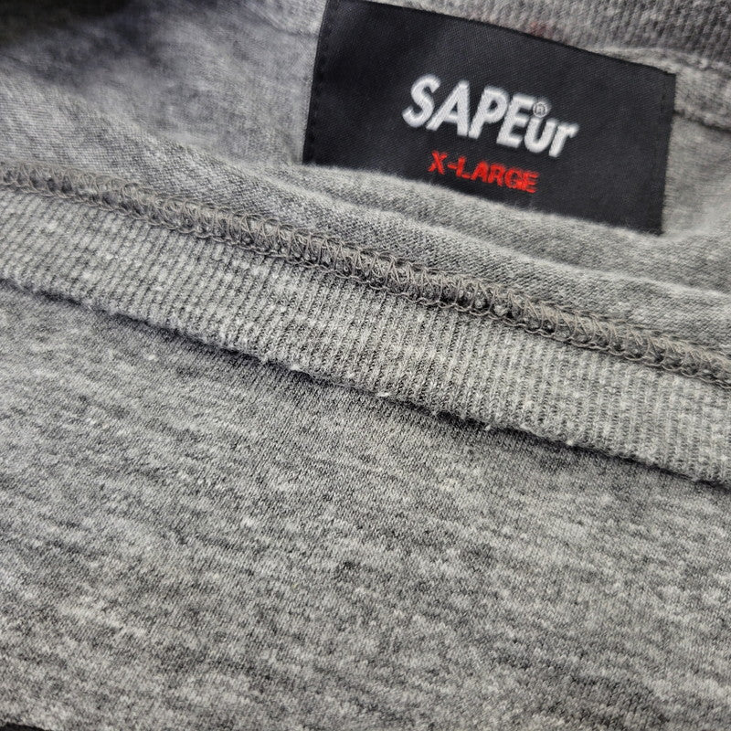 【中古品】【メンズ】 SAPEUR サプール × 浜田雅功 MIND IN SHIBAKUZO SS TEE ショートスリーブ Tシャツ トップス 147-260706-kh-16-izu サイズ：XL カラー：グレー 万代Net店