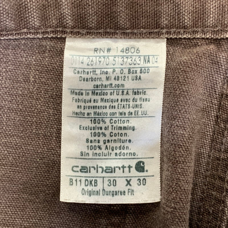 【中古品】【メンズ】 Carhartt カーハート ORIGINAL DUNGAREE FIT DUCK PAINTER PANTS B11 DKB オリジナルダンガリーフィット ダックペインターパンツ メキシコ製 157-260702-as-05-izu サイズ：30×30 カラー：ダークブラウン 万代Net店