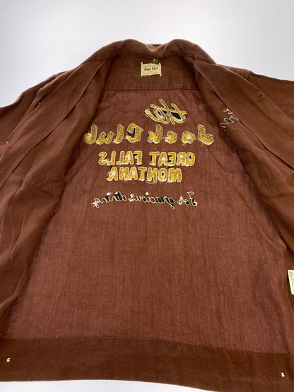 【中古品】【メンズ】 STYLE EYES スタイルアイズ BOWLING SHIRT ボウリングシャツ オープンカラー シャツ メンズ 半袖シャツ 145-261005-em-11-min サイズ：S カラー：ブラウン 万代Net店