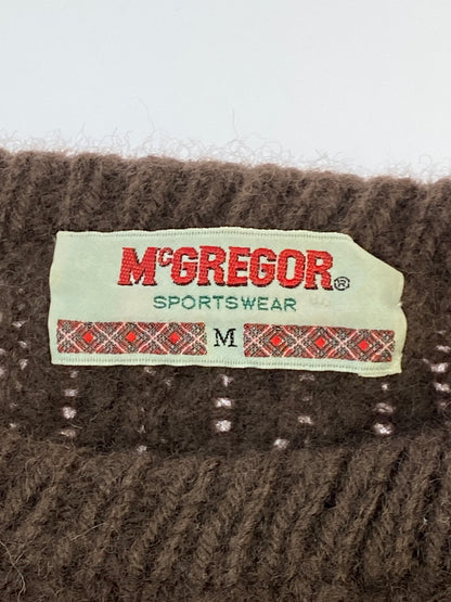 【中古品】【メンズ】 MCGREGOR マックレガー KNIT ニット メンズ トップス セーター 編み込み 146-261005-em-16-min サイズ：M カラー：ブラウン 万代Net店
