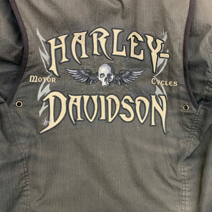 【中古品】【メンズ】 HARLEY DAVIDSON ハーレーダビッドソン HARLEY DAVIDSON WILLIE G WINGED SKULL JACKET 145-241228-rn-35-oto サイズ：M カラー：ブラック系 万代Net店