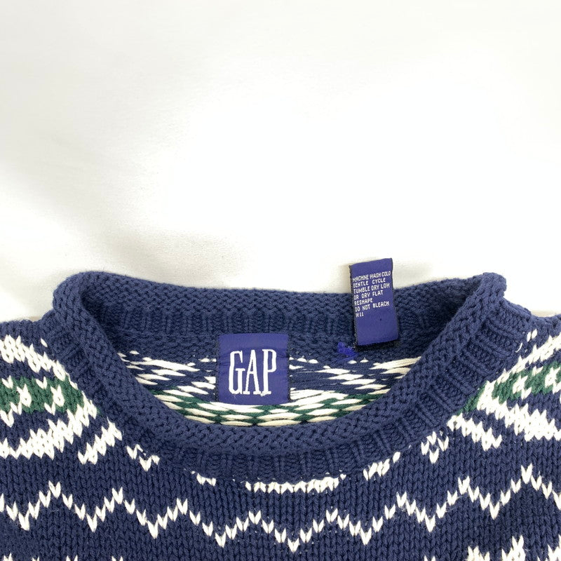 【中古品】【メンズ】 OLD GAP オールドギャップ OLD GAP オールドギャップ ニット 146-241228-rn-36-oto サイズ：L カラー：ネイビー ホワイト 万代Net店