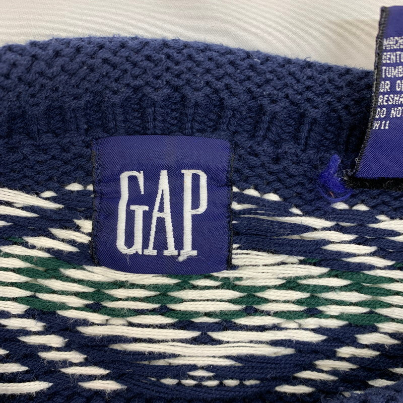 【中古品】【メンズ】 OLD GAP オールドギャップ OLD GAP オールドギャップ ニット 146-241228-rn-36-oto サイズ：L カラー：ネイビー ホワイト 万代Net店