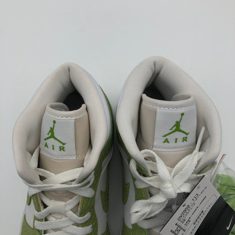 【中古美品】【レディース】 Nike Women's Air Jordan 1 Mid SE Green Python DV2959-113 ナイキ ウィメンズ エアジョーダン 1 ミッド SE 160-260604-sm-03-otoh カラー：ホワイト ビビッドグリーン 万代Net店
