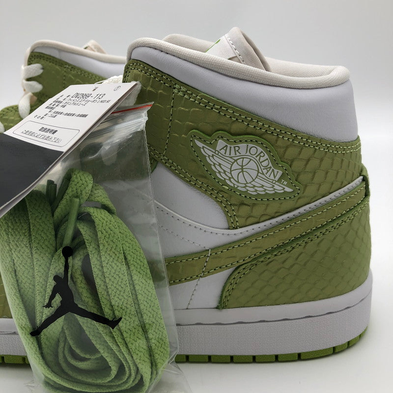 【中古美品】【レディース】 Nike Women's Air Jordan 1 Mid SE Green Python DV2959-113 ナイキ ウィメンズ エアジョーダン 1 ミッド SE 160-260604-sm-03-otoh カラー：ホワイト ビビッドグリーン 万代Net店