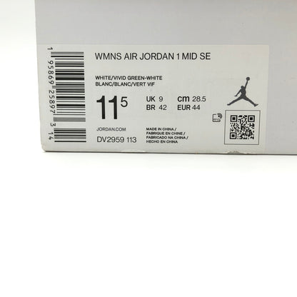 【中古美品】【レディース】 Nike Women's Air Jordan 1 Mid SE Green Python DV2959-113 ナイキ ウィメンズ エアジョーダン 1 ミッド SE 160-260604-sm-03-otoh カラー：ホワイト ビビッドグリーン 万代Net店