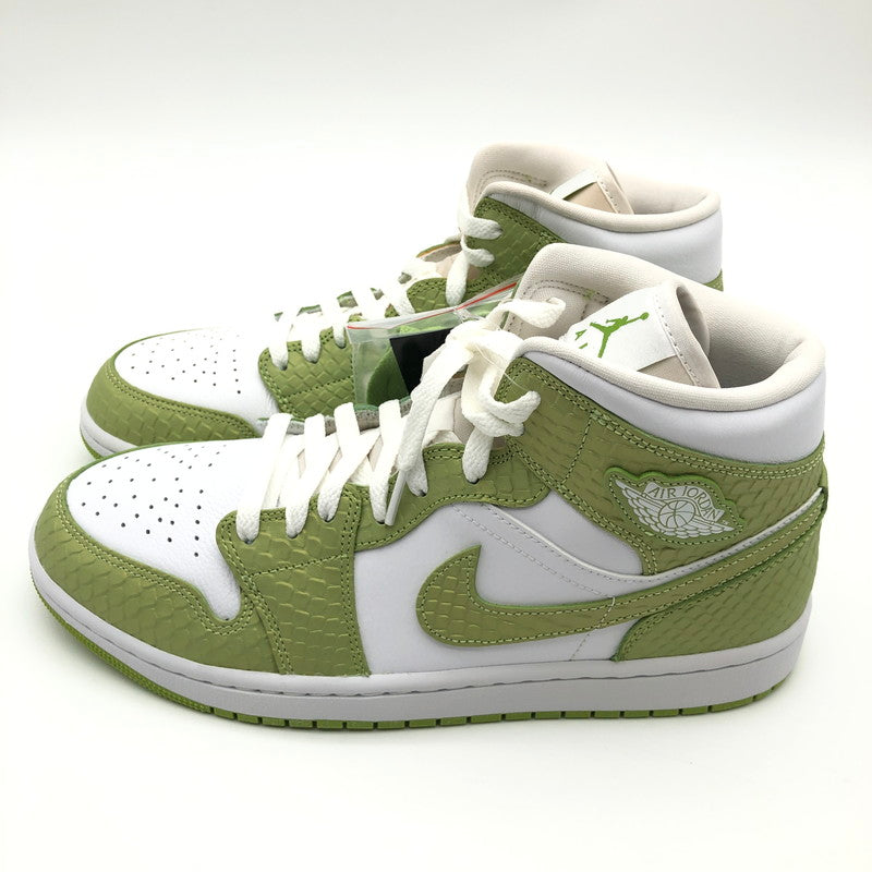 【中古美品】【レディース】 Nike Women's Air Jordan 1 Mid SE Green Python DV2959-113 ナイキ ウィメンズ エアジョーダン 1 ミッド SE 160-260604-sm-03-otoh カラー：ホワイト ビビッドグリーン 万代Net店