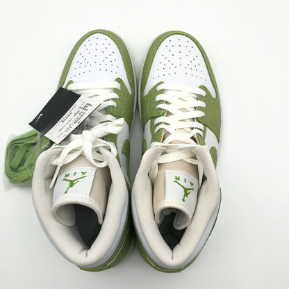 【中古美品】【レディース】 Nike Women's Air Jordan 1 Mid SE Green Python DV2959-113 ナイキ ウィメンズ エアジョーダン 1 ミッド SE 160-260604-sm-03-otoh カラー：ホワイト ビビッドグリーン 万代Net店