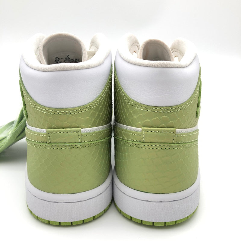 【中古美品】【レディース】 Nike Women's Air Jordan 1 Mid SE Green Python DV2959-113 ナイキ ウィメンズ エアジョーダン 1 ミッド SE 160-260604-sm-03-otoh カラー：ホワイト ビビッドグリーン 万代Net店