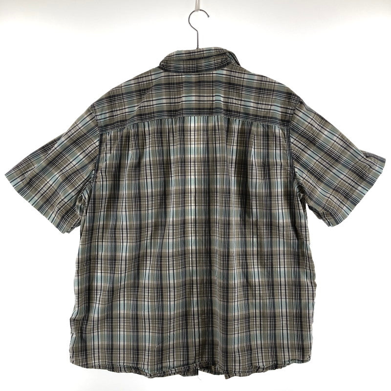 【中古品】【メンズ】 CARHARTT カーハート Carhartt FORCE リラックスフィット チェック柄 半袖ワークシャツ 147-260506-sy-04-otoh サイズ：2XL カラー：カーキ・グレー・ライトブルー系 万代Net店