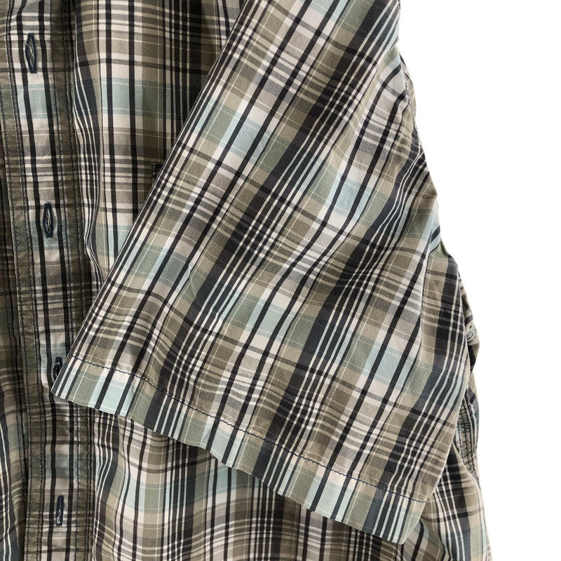 【中古品】【メンズ】 CARHARTT カーハート Carhartt FORCE リラックスフィット チェック柄 半袖ワークシャツ 147-260506-sy-04-otoh サイズ：2XL カラー：カーキ・グレー・ライトブルー系 万代Net店