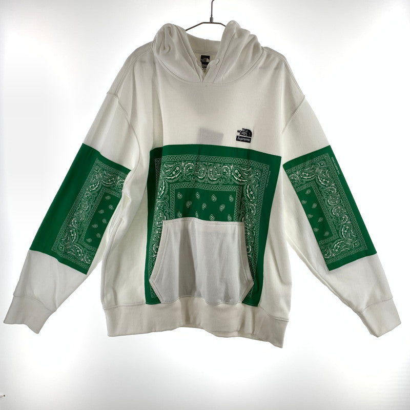 【中古美品】【メンズ】 Supreme × THE NORTH FACE シュプリーム × ザ・ノース・フェイス Bandana Hooded Sweatshirt 149-260506-sy-03-otoh サイズ：XL カラー：ホワイト・グリーン系 万代Net店