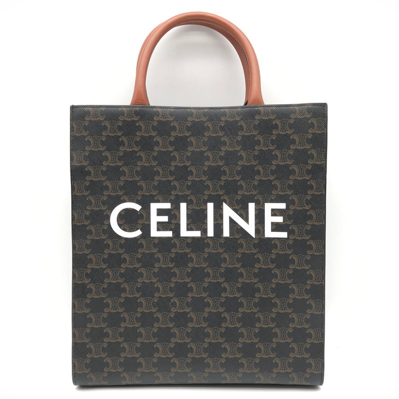 【中古美品】【レディース】 CELINE セリーヌ 191542 バーティカルカバ 2WAYショルダー トリオンフキャンバス ハンドバッグ ショルダーバッグ 180-260419-sy-06-otoh カラー：ブラウン系 万代Net店
