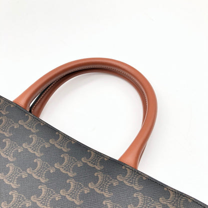【中古美品】【レディース】 CELINE セリーヌ 191542 バーティカルカバ 2WAYショルダー トリオンフキャンバス ハンドバッグ ショルダーバッグ 180-260419-sy-06-otoh カラー：ブラウン系 万代Net店
