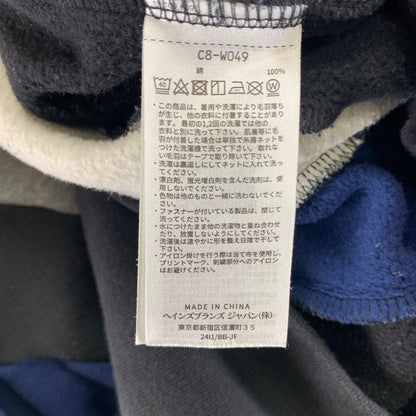 【中古品】【メンズ】 Champion チャンピオン ANREALAGE アンリアレイジ クルーネックスウェットシャツ コラボ 幾何学模様 ヘビーウェイト トップス C8-W049 147-231114-147-231114-ss-1-oto-oto サイズ：L カラー：ネイビー 紺 万代Net店