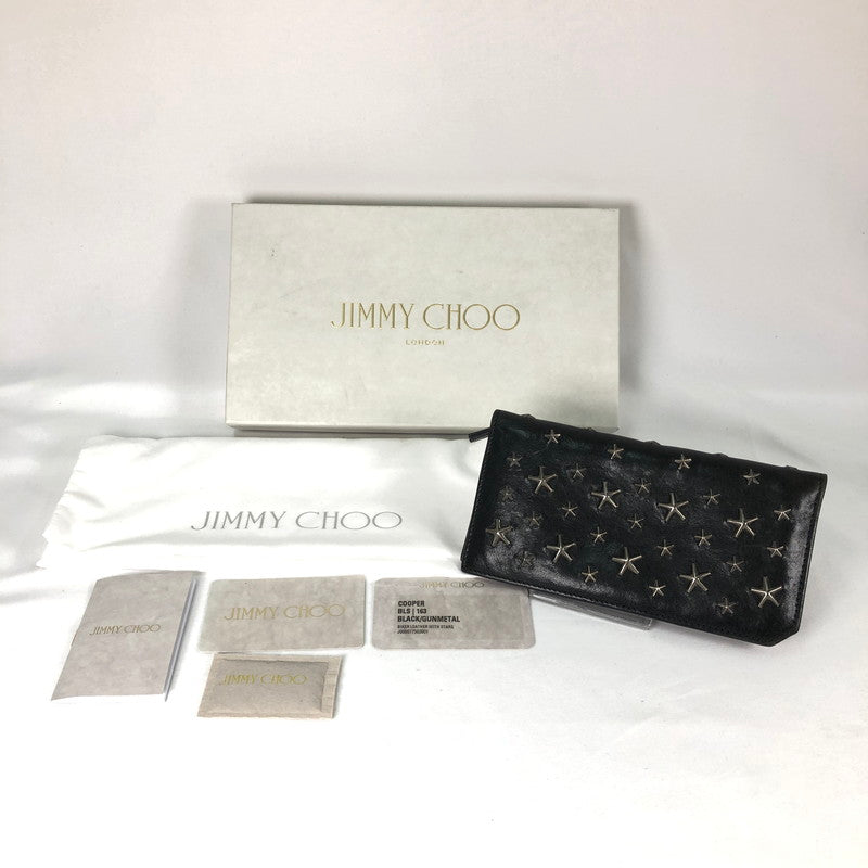 【中古品】【メンズ】 JIMMY CHOO COOPER ジミーチュウ クーパー スタースタッズ 二つ折り財布 財布 181-260609-sm-02-otoh カラー：ブラック 万代Net店