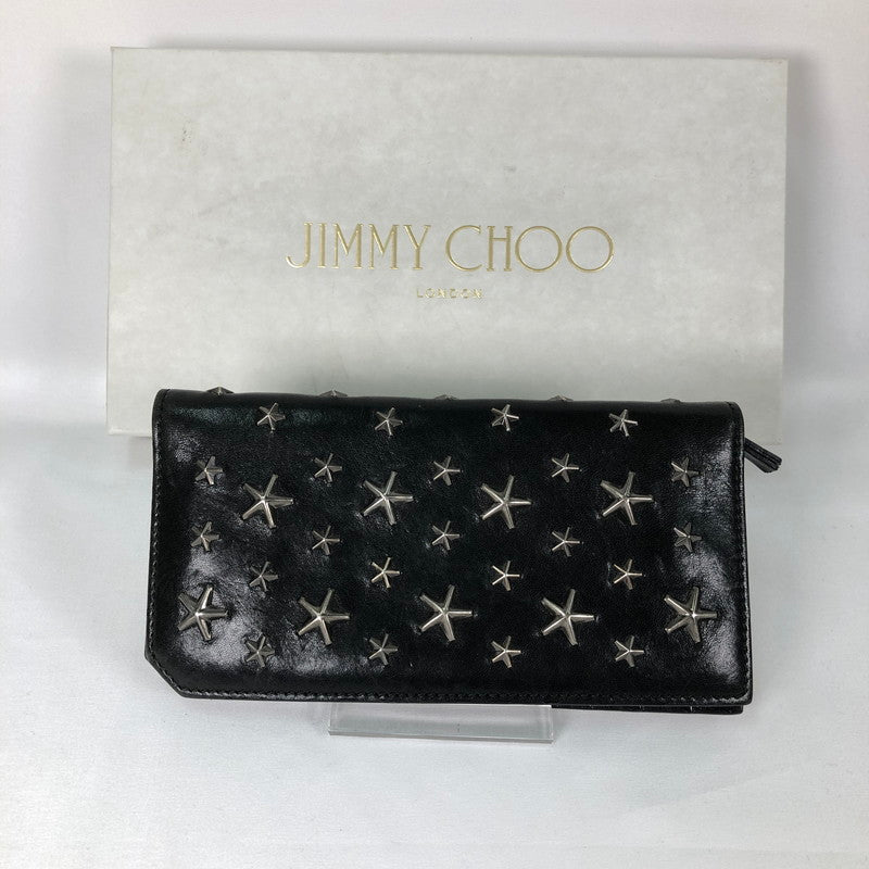 【中古品】【メンズ】 JIMMY CHOO COOPER ジミーチュウ クーパー スタースタッズ 二つ折り財布 財布 181-260609-sm-02-otoh カラー：ブラック 万代Net店