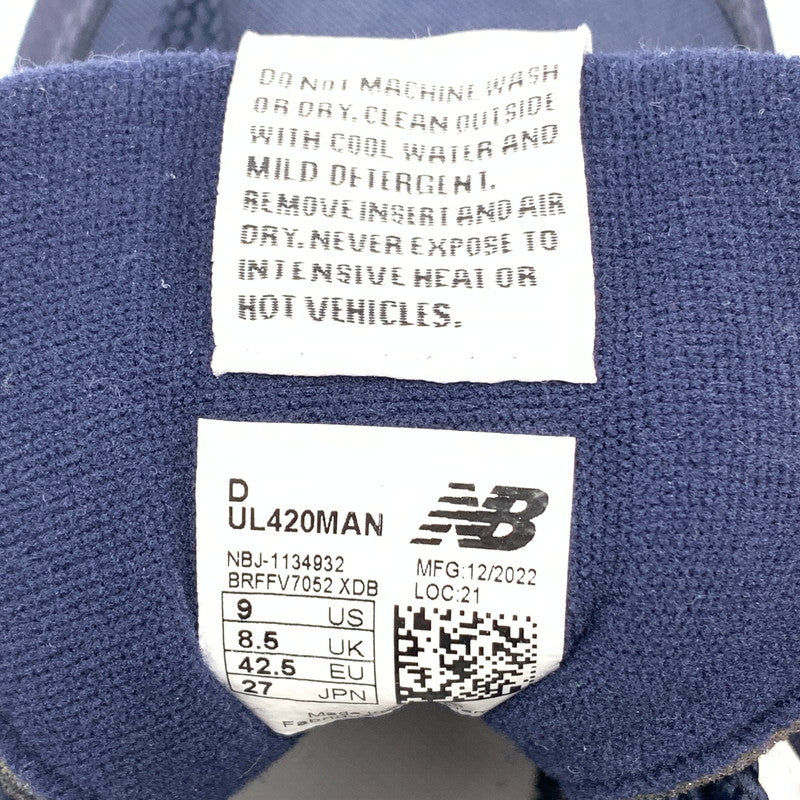 【中古美品】【メンズ】 NEW BALANCE ニューバランス UL420MAN スニーカー 靴 162-260510-st-03-otoh カラー：ネイビー 万代Net店