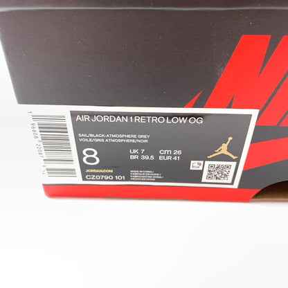 【中古美品】【メンズ】 NIKE ナイキ CZ0790-101 AIR JORDAN 1 RETRO LOW OG スニーカー 靴 160-260623-st-04-otoh カラー：セイル/ブラック-アトモスフィア グレー 万代Net店