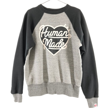 【中古品】【メンズ】 HUMAN MADE HEART LOGO RAGLAN SWEATSHIRT ヒューマンメイド スウェット 147-260324-ts-06-otoh サイズ：M カラー：グレー/ブラック 万代Net店