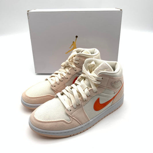 【中古美品】【レディース】 NIKE ナイキ WMNS AIR JORDAN 1 MID SE DA8009 108 スニーカー 靴 160-260618-st-10-otoh カラー：セイル／オレンジ－オレンジクォーツ/ホワイト 万代Net店