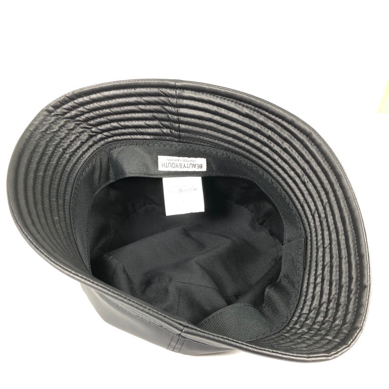 【中古品】【メンズ】 BEAUTY＆YOUTH ビューティーアンドユース ユナイテッドアローズ レザータッチ ユニバーサル バケットハット 帽子 185-260629-sm-03-otoh カラー：ブラック 万代Net店