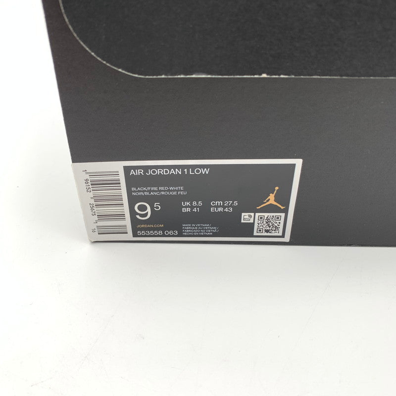 【中古美品】【メンズ】 NIKE ナイキ 553558-063 AIR JORDAN 1 LOW"WHITE TOE" スニーカー 靴 160-260601-st-05-otoh カラー：ホワイトトゥ/ファイヤーレッド 万代Net店