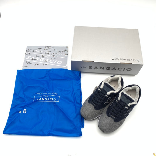【中古美品】【メンズ】 via SANGACIO にゅ～ず Tweed スニーカー 靴 162-260601-st-08-otoh カラー：ネイビー/グレー 万代Net店