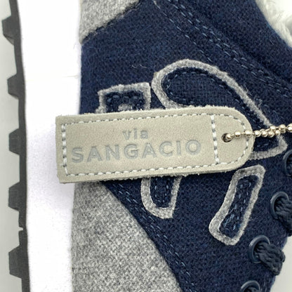 【中古美品】【メンズ】 via SANGACIO にゅ～ず Tweed スニーカー 靴 162-260601-st-08-otoh カラー：ネイビー/グレー 万代Net店