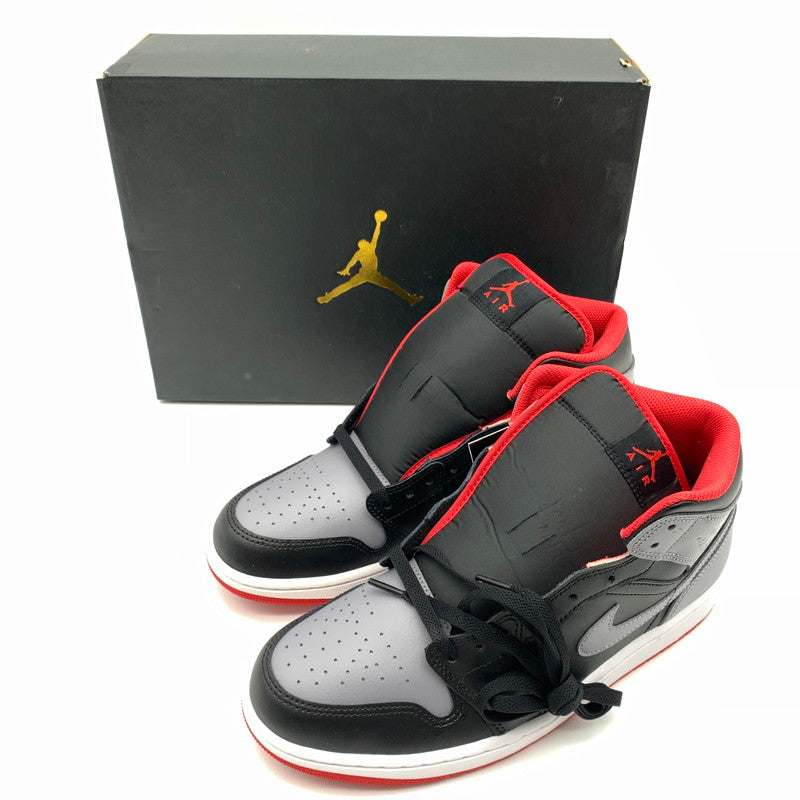 【中古美品】【メンズ】 NIKE ナイキ DQ8426-006 AIR JORDAN 1 MID "Black/Cement Grey-Fire Red" スニーカー 靴 160-260601-st-10-otoh カラー：ブラック/ファイヤーレッド/ホワイト/セメントグレー 万代Net店