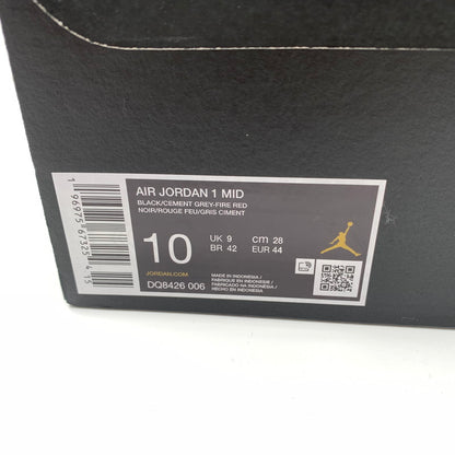 【中古美品】【メンズ】 NIKE ナイキ DQ8426-006 AIR JORDAN 1 MID "Black/Cement Grey-Fire Red" スニーカー 靴 160-260601-st-10-otoh カラー：ブラック/ファイヤーレッド/ホワイト/セメントグレー 万代Net店