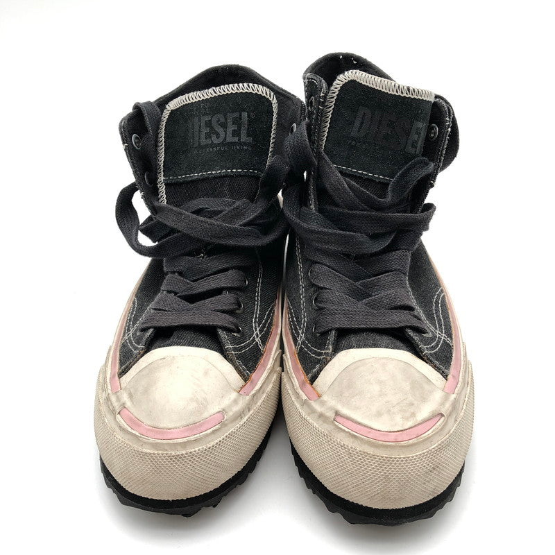 【中古品】【レディース】 DIESEL S-PRINCIPIA MID ディーゼル S-プリンシピア ミッド ウィメンズ スニーカー ハイカットスニーカー 靴 162-260715-sm-06-otoh カラー：ウォッシュドブラック 万代Net店