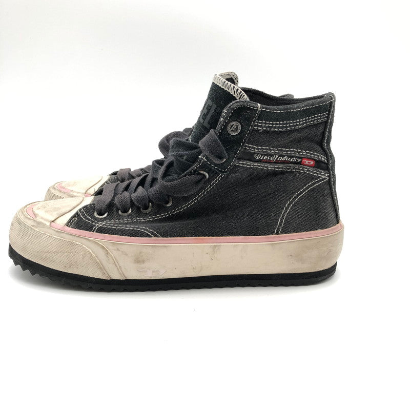 【中古品】【レディース】 DIESEL S-PRINCIPIA MID ディーゼル S-プリンシピア ミッド ウィメンズ スニーカー ハイカットスニーカー 靴 162-260715-sm-06-otoh カラー：ウォッシュドブラック 万代Net店