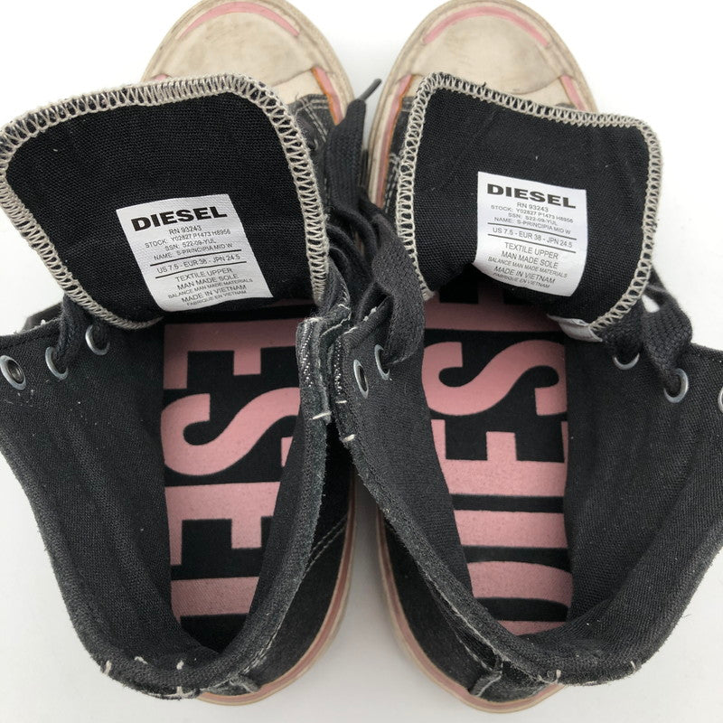 【中古品】【レディース】 DIESEL S-PRINCIPIA MID ディーゼル S-プリンシピア ミッド ウィメンズ スニーカー ハイカットスニーカー 靴 162-260715-sm-06-otoh カラー：ウォッシュドブラック 万代Net店