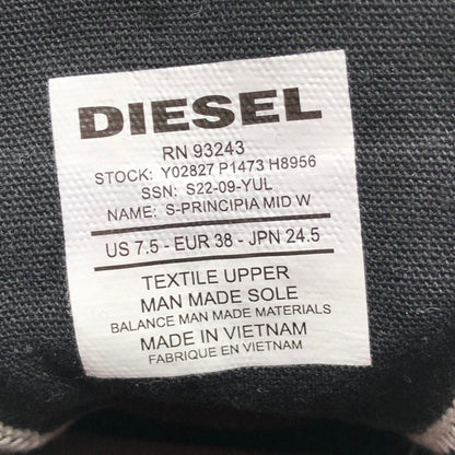 【中古品】【レディース】 DIESEL S-PRINCIPIA MID ディーゼル S-プリンシピア ミッド ウィメンズ スニーカー ハイカットスニーカー 靴 162-260715-sm-06-otoh カラー：ウォッシュドブラック 万代Net店