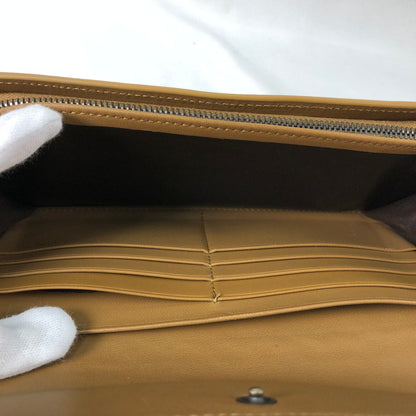 【中古品】【レディース】 BOTTEGA VENETA ボッテガ ヴェネタ イントレチャート 2つ折り 長財布 財布 181-260624-sm-03-otoh カラー：ライトベージュ キャメルベージュ 万代Net店