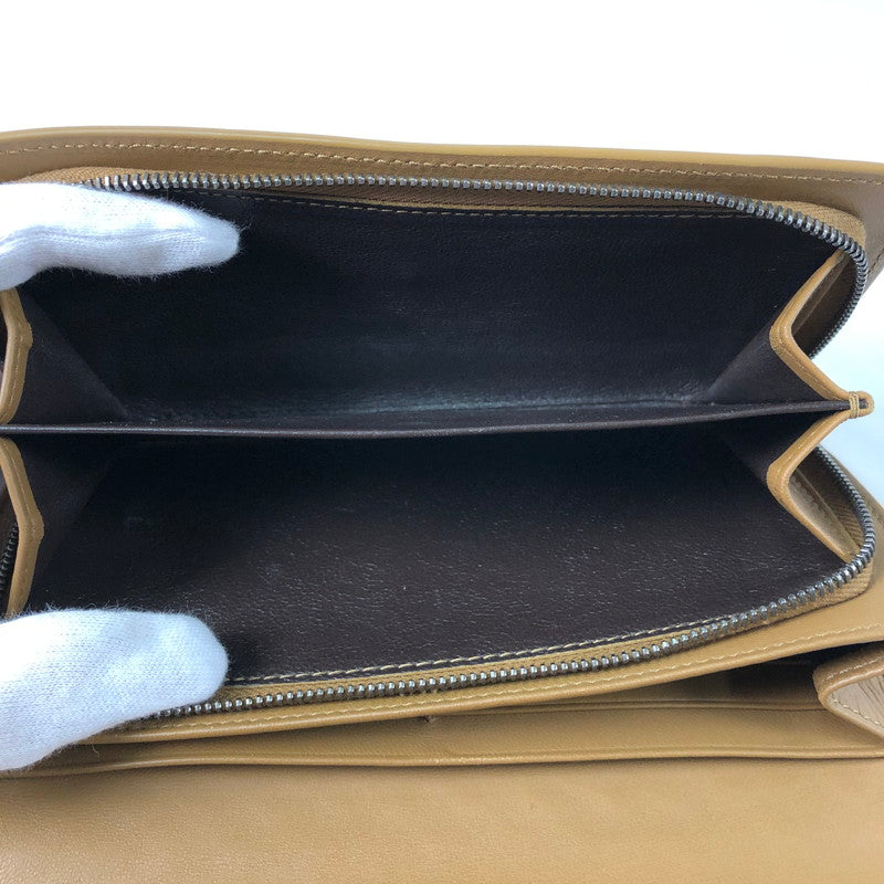 【中古品】【レディース】 BOTTEGA VENETA ボッテガ ヴェネタ イントレチャート 2つ折り 長財布 財布 181-260624-sm-03-otoh カラー：ライトベージュ キャメルベージュ 万代Net店
