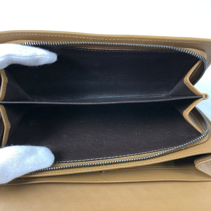 【中古品】【レディース】 BOTTEGA VENETA ボッテガ ヴェネタ イントレチャート 2つ折り 長財布 財布 181-260624-sm-03-otoh カラー：ライトベージュ キャメルベージュ 万代Net店