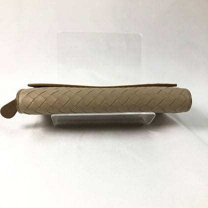 【中古品】【レディース】 BOTTEGA VENETA ボッテガ ヴェネタ イントレチャート 2つ折り 長財布 財布 181-260624-sm-03-otoh カラー：ライトベージュ キャメルベージュ 万代Net店