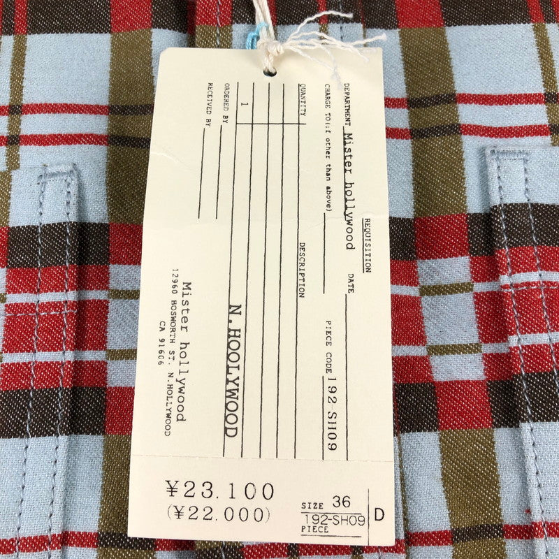 【中古品】【メンズ】 N.HOOLYWOOD N.HOOLYWOOD エヌハリウッド 長袖コットンチェックワークシャツ 長袖ネルシャツ 140-260703-sm-08-otoh カラー：ライトブルー レッド 万代Net店