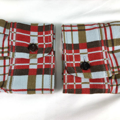 【中古品】【メンズ】 N.HOOLYWOOD N.HOOLYWOOD エヌハリウッド 長袖コットンチェックワークシャツ 長袖ネルシャツ 140-260703-sm-08-otoh カラー：ライトブルー レッド 万代Net店