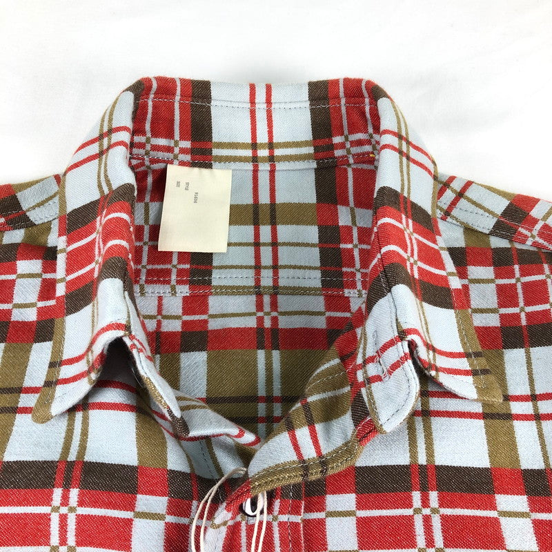 【中古品】【メンズ】 N.HOOLYWOOD N.HOOLYWOOD エヌハリウッド 長袖コットンチェックワークシャツ 長袖ネルシャツ 140-260703-sm-08-otoh カラー：ライトブルー レッド 万代Net店