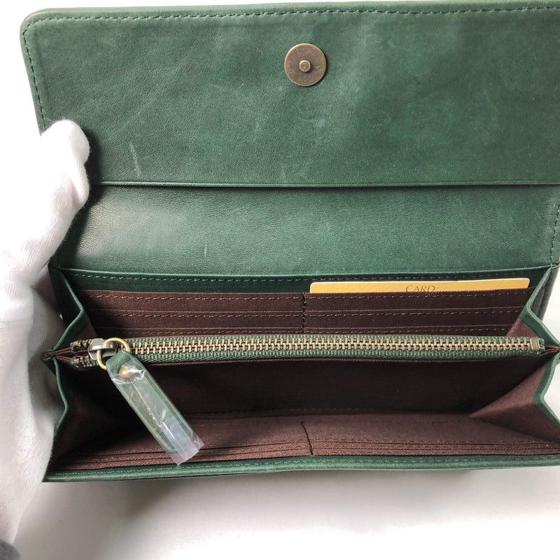 【中古品】【レディース】 PONY LEATHER ポニーレザー 馬革 長財布 財布 200-260624-sm-01-otoh カラー：ダークグリーン 万代Net店