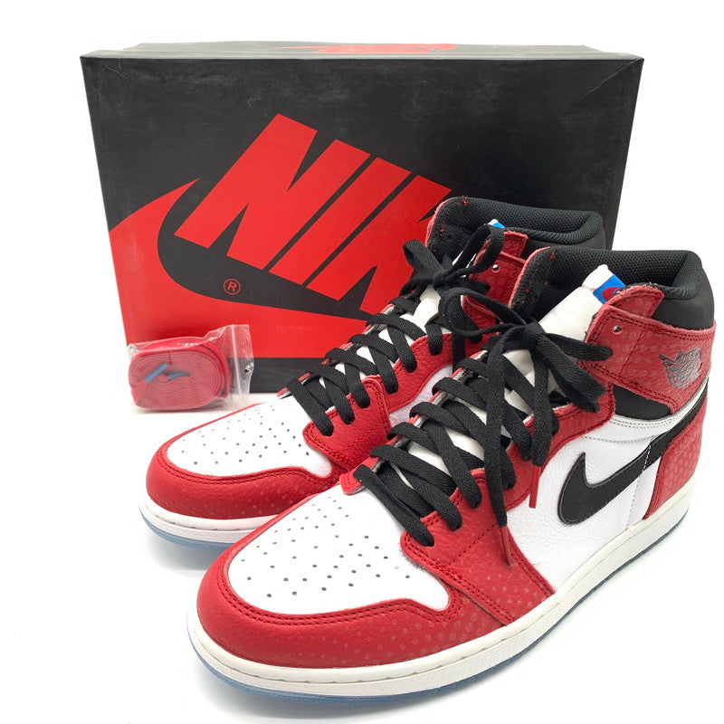 【中古美品】【メンズ】 NIKE ナイキ SPIDERMAN スパイダーマン 555088-602 AIR JORDAN エアジョーダン 1 ORIGIN STORY GYM RED WHITE PHOTO BLUE BLACK スニーカー 靴 160-260404-ts-05-otoh 万代Net店
