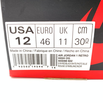 【中古美品】【メンズ】 NIKE ナイキ SPIDERMAN スパイダーマン 555088-602 AIR JORDAN エアジョーダン 1 ORIGIN STORY GYM RED WHITE PHOTO BLUE BLACK スニーカー 靴 160-260404-ts-05-otoh 万代Net店