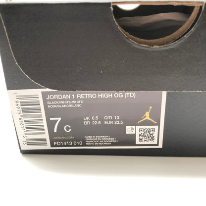 【中古美品】【キッズ】 NIKE JORDAN 1 RETRO HIGH OG (TD) black/white-wht fd1413-010 160-260321-ts-04-otoh サイズ：13cm カラー：ブラック/ホワイト 万代Net店