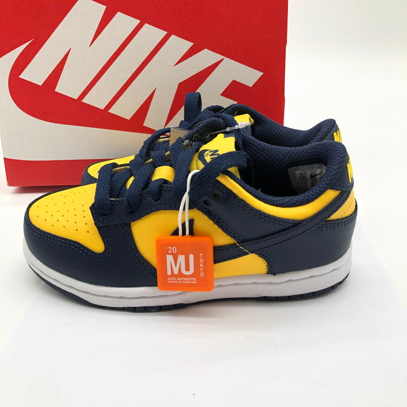 【中古美品】【キッズ】 NIKE CW1588 700 Nike PS Dunk Low "Michigan" ナイキ ダンクロー ミシガン 160-260321-ts-03-otoh サイズ：17cm カラー：バーシティメイズ / ミッドナイトネイビー 万代Net店